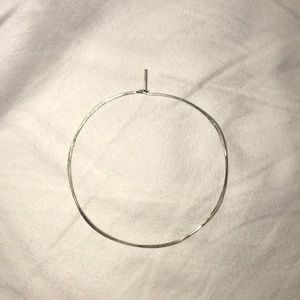 Single hammered silver big hoop